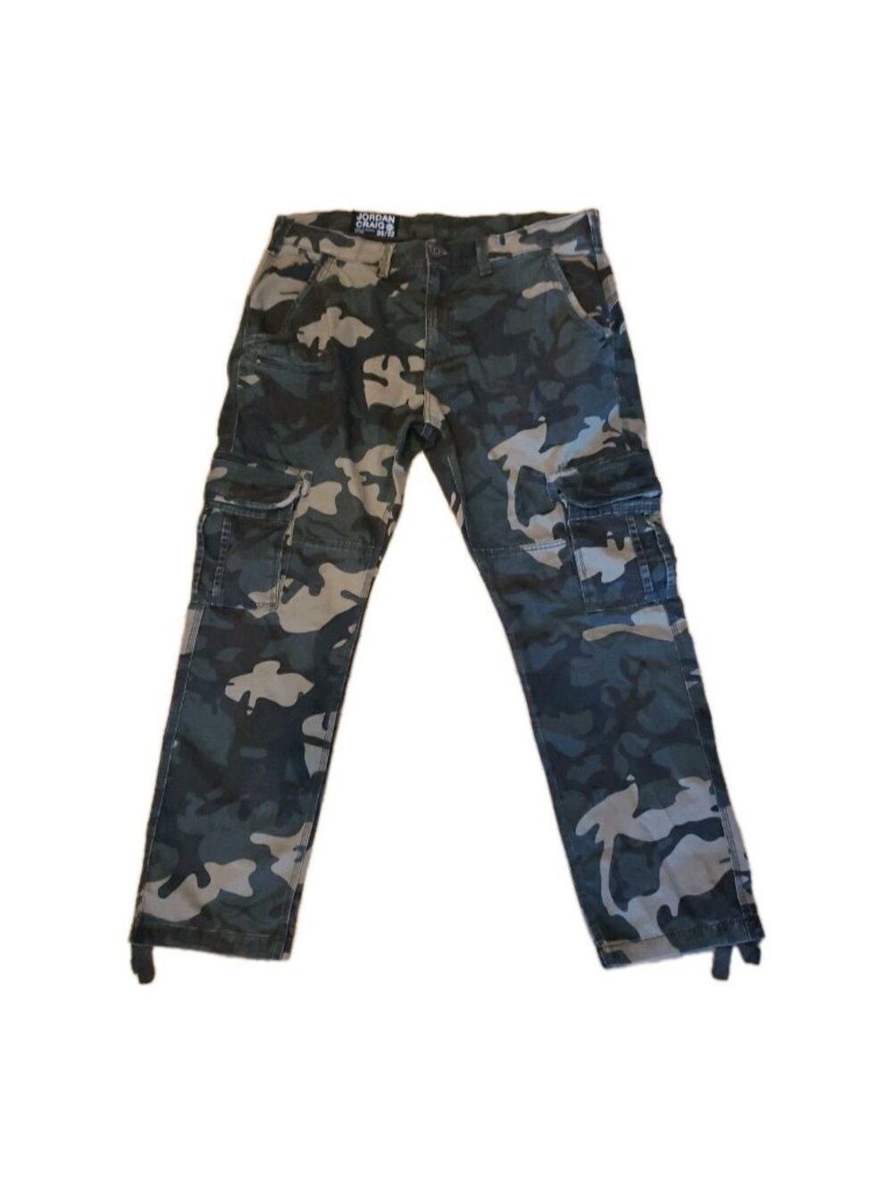 Jordan Craig Jeans Cargo Camo Mens Army Green 38 X 32 Gorpcore Cotton Distressed